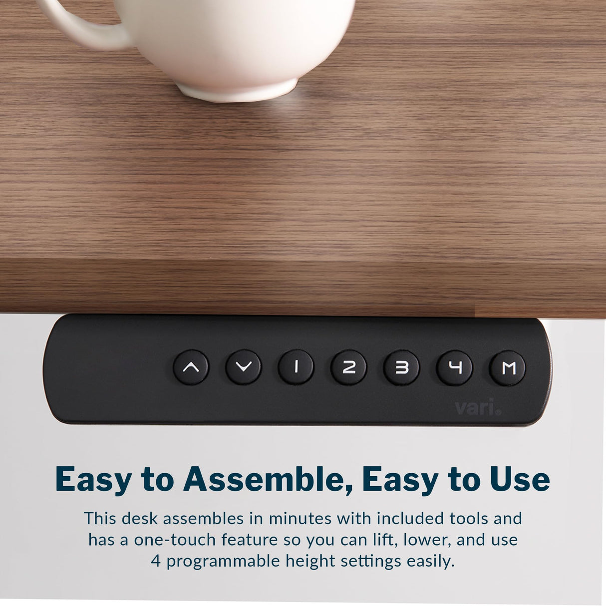 Vari Electric Standing Desk - 60x30 VariDesk, Adjustable Height Stand Up Computer Desk - Dual Motor with Memory Presets, Stable T-Style Legs- Home Office Essentials - Walnut Vari