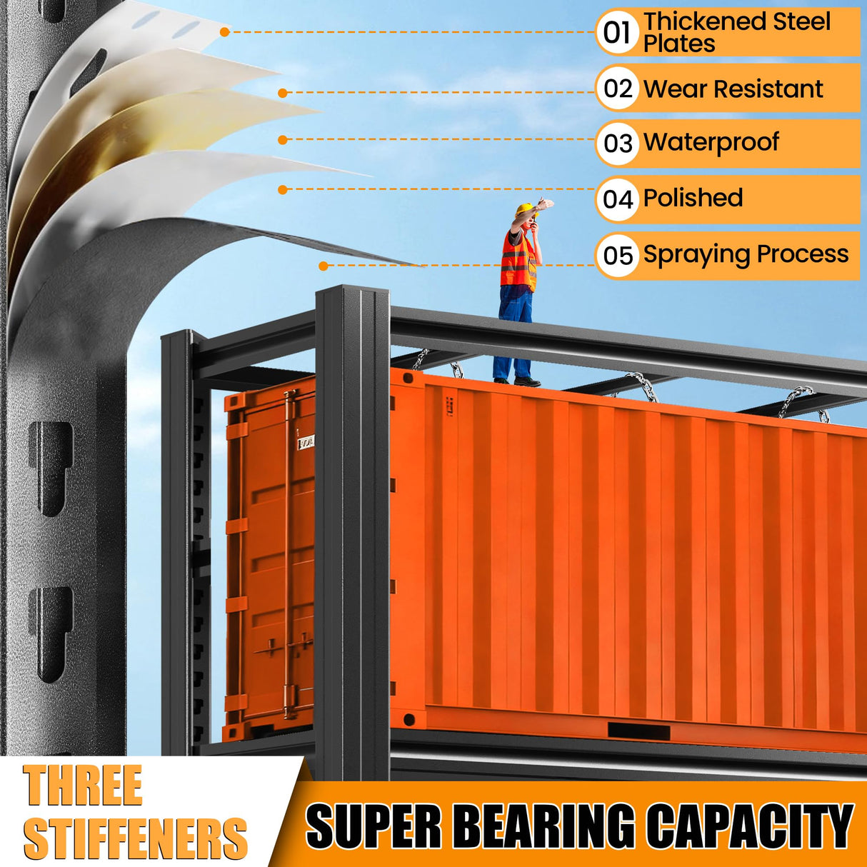 mysteeldepot 62" H Garage Shelving, Heavy Duty Storage Shelves, Garage Storage Shelves, Adjustable 5 Tier Metal Shelving Unit, Utility Shelves for Warehouse Backyard, 62" H×27.6" W×12" D mysteeldepot