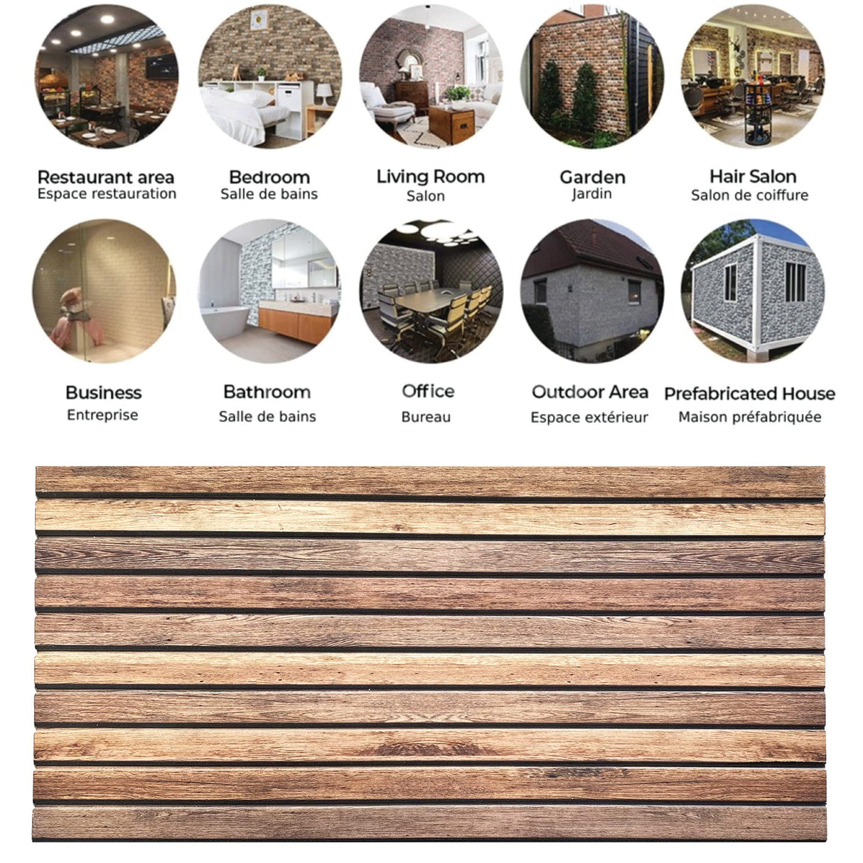 Dundee Deco 3D Wall Panels Wooden Effect - Cladding, Distressed Brown Wood Look Wall Paneling, Styrofoam Facing for Interior and Exterior Applications, DIY, Sample, Size 10 x 10 in. Dundee Deco