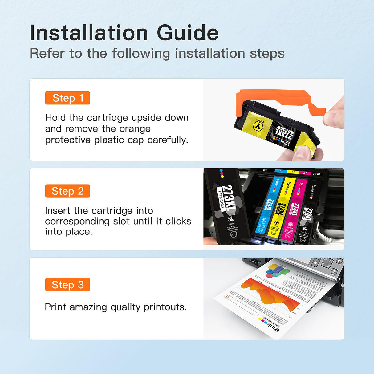 E-Z Ink (Remanufactured 273 Ink Cartridge Replacement for Epson 273xl T273XL to use with XP-520 XP-600 XP-610 XP-620 XP-800 XP-810 XP-820 (5 Pack-Black, Cyan, Magenta, Yellow, Photo Black) E-Z Ink