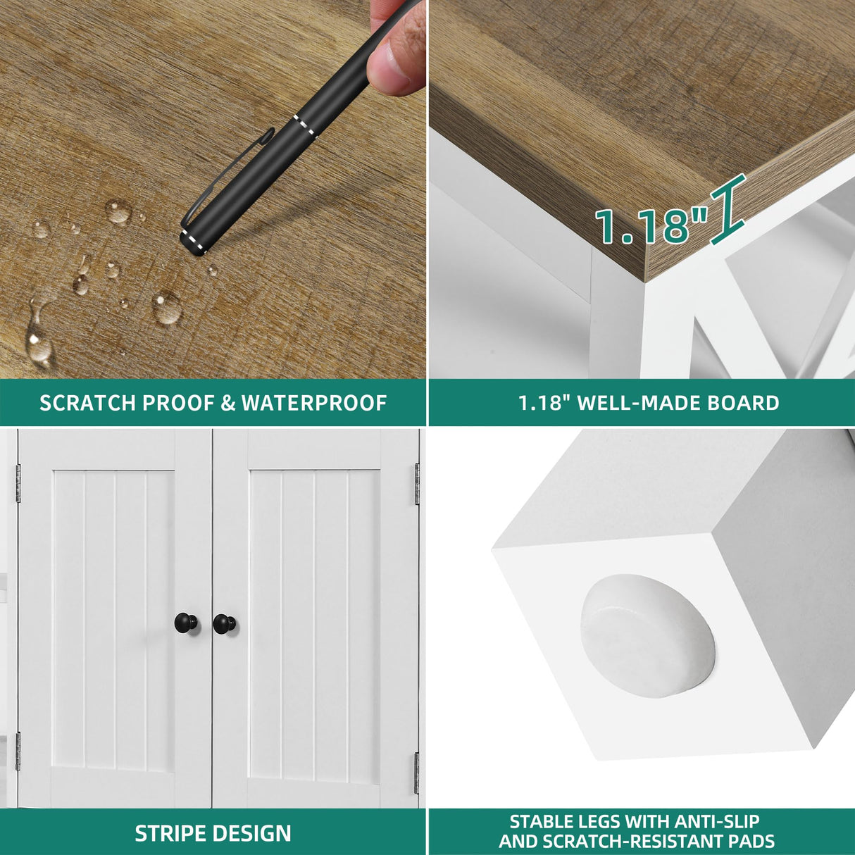 YITAHOME TV Stands for Living Room, Farmhouse Entertainment Center with Storage, Media Console TV Cabinet for 55 Inch TV with Adjustable Shelf & Open Shelves, Grey Wash &White YITAHOME