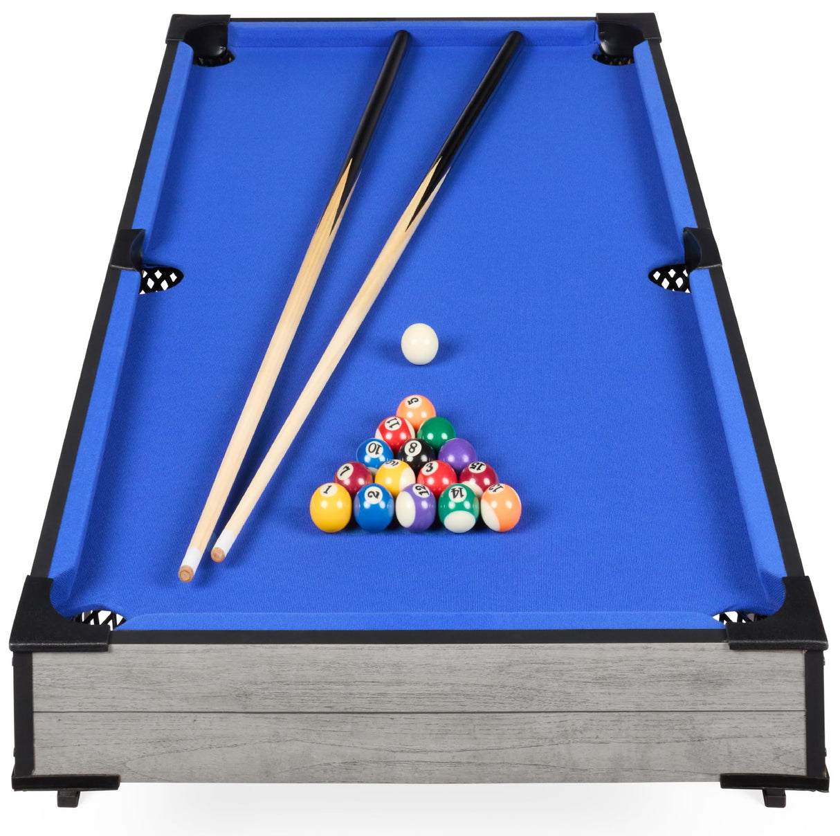 Best Choice Products 40in Tabletop Billiard Table, Pool Arcade Game Table for Living Room, Game Room w/ 2 Cue Sticks, Ball Set, Storage Bag - Gray Best Choice Products