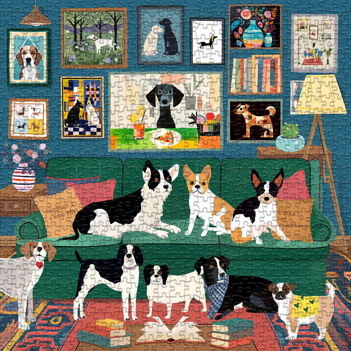 Dog Puzzles for Adults 1000 Pieces, Animal Puppy Puzzle Modern Art Puzzle, Dog Jigsaw Puzzle as Funny Home Decor, Challenging Puzzles for Adults PICKFORU