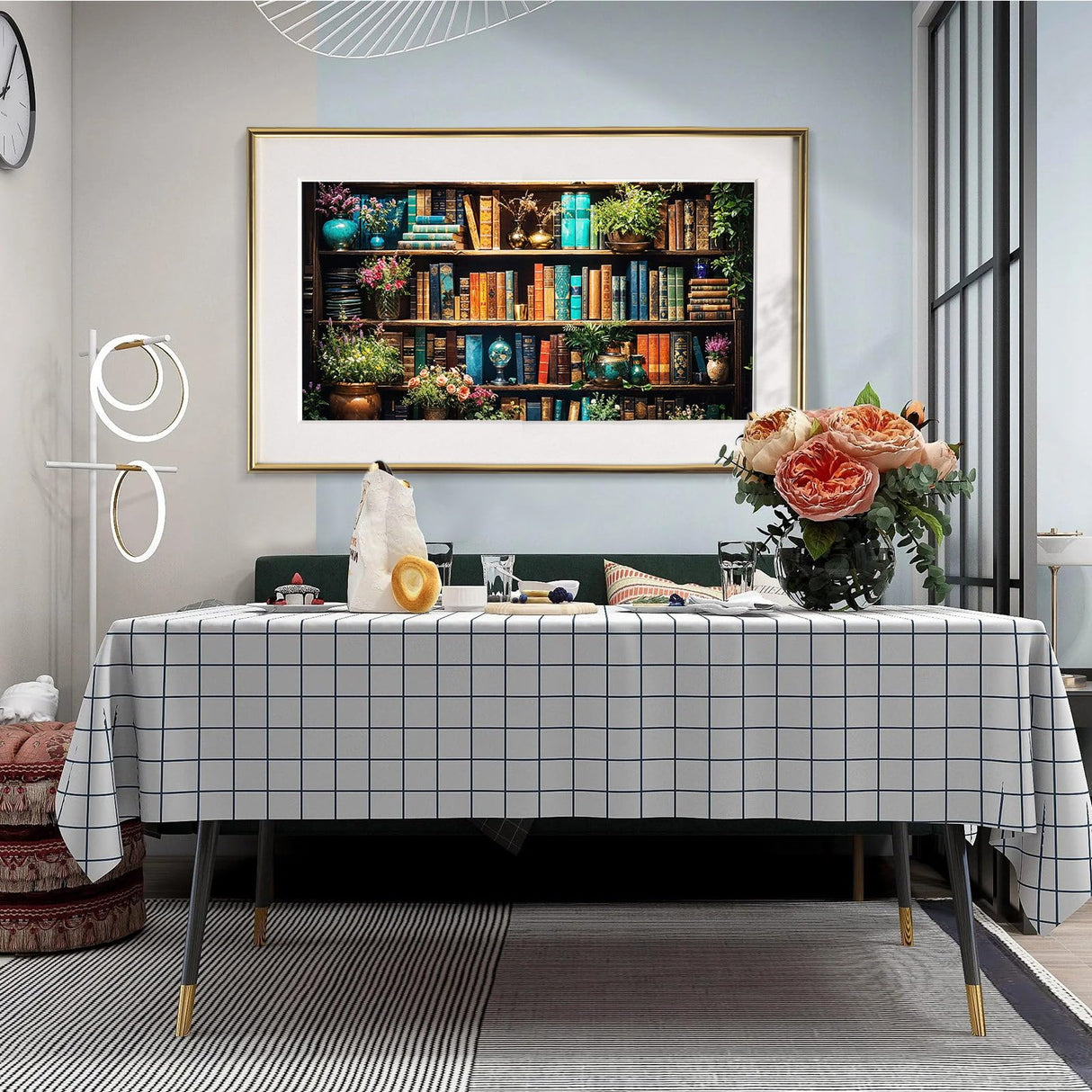 JOOZ Large Diamond Art Kits for Adults - 5D Book Diamond Painting Kits for Adults, DIY Full Drill Bookshelf Plant Diamond Art Painting, Bookshelf Gem Art Kits for Home Wall Decor 27.5x15.7 Inch JOOZ