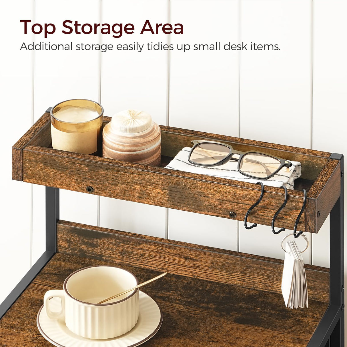 MAHANCRIS Night Stand, Nightstand with 3 Fabric Storage Drawers, Bedside Table with Storage Shelf, Bed Side Table for Bedroom, Living Room, Rustic Brown ETHR11601 MAHANCRIS