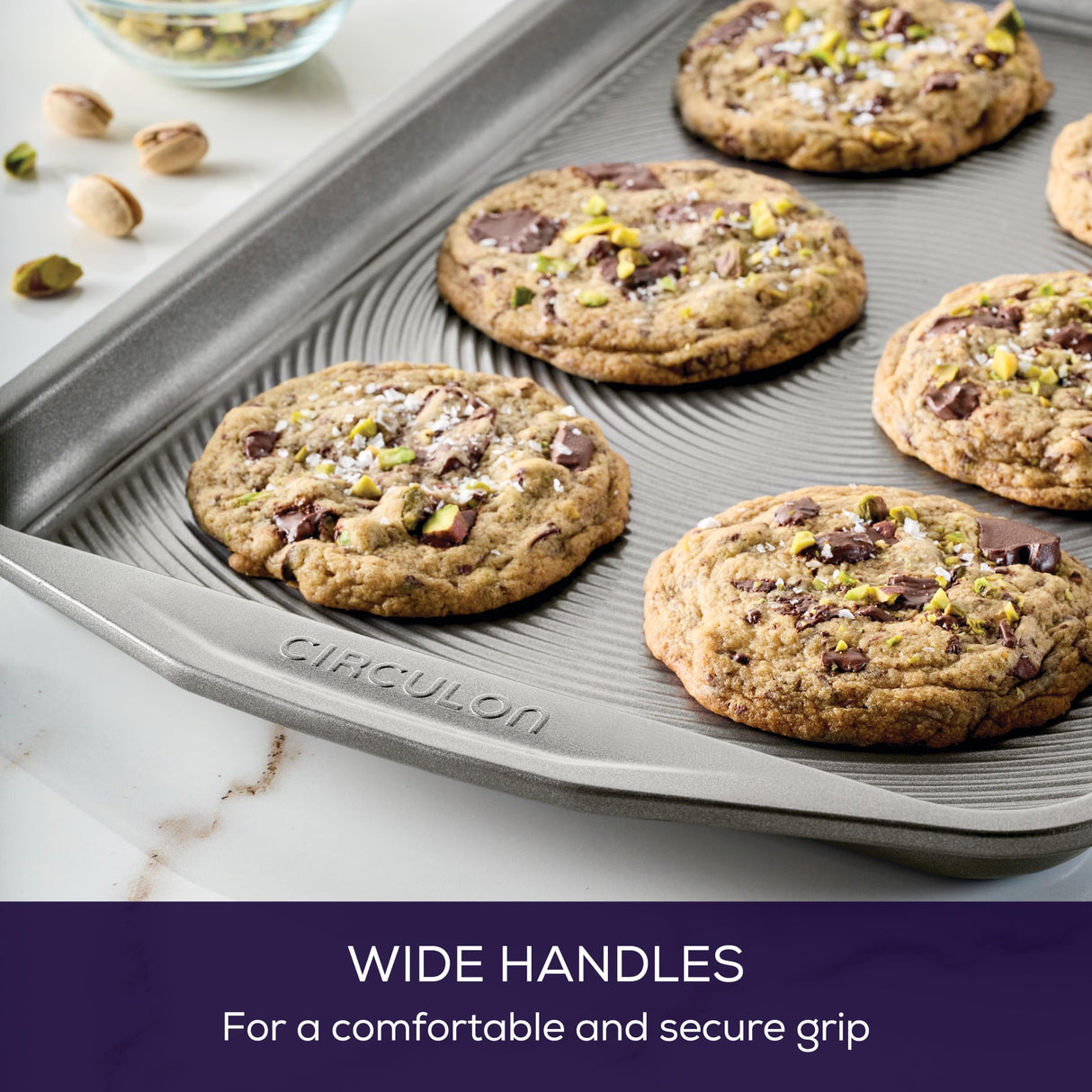 Circulon Total Bakeware Set Nonstick Cookie Baking Sheets, 2 Piece, Gray Circulon