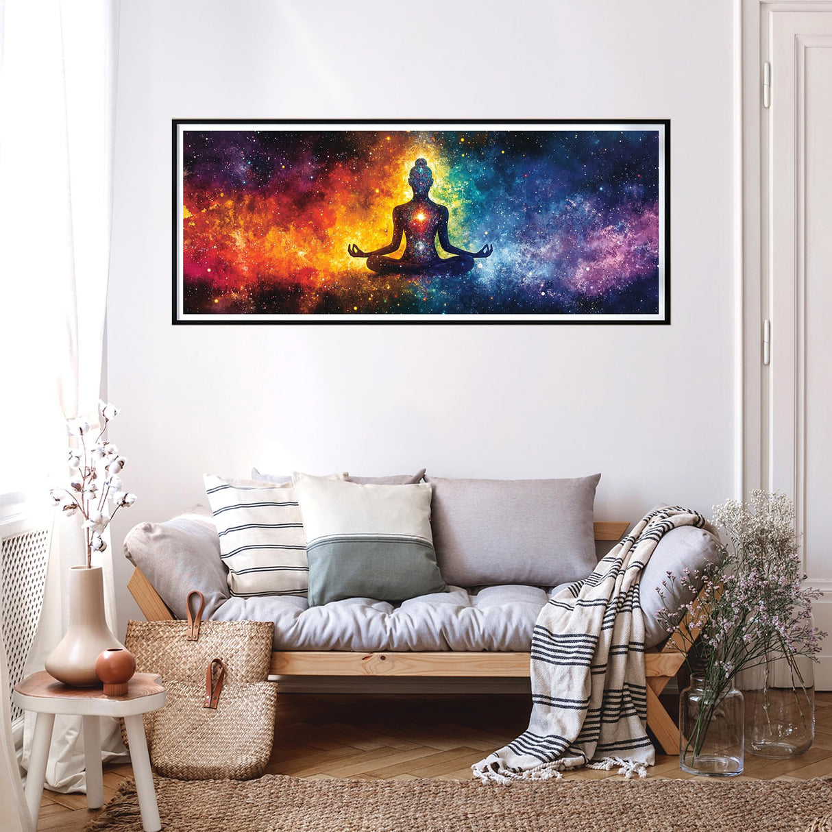 Reofrey Large Diamond Art Kits for Adults Buddha Statue, 30x80cm/12x31.5inch Full Drill Round Rhinestone Big Diamond Painting Kit Starry Sky, Cross Stitch Embroidery Canvas for Crafts Home Wall Decor Reofrey