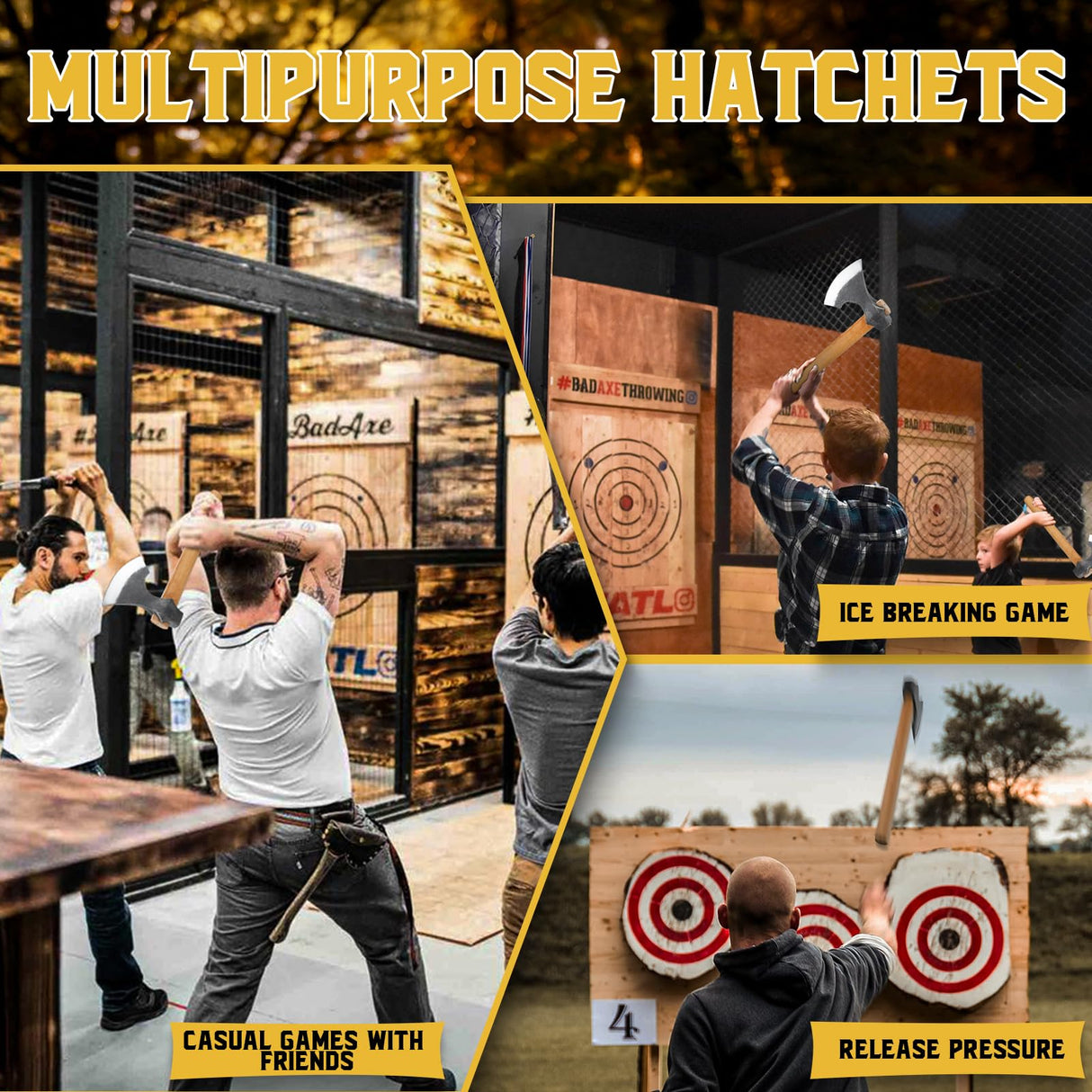 Dream Reach Throwing Hatchets 2 Pack, Professional 16" Throwing Tomahawk Axe Throwing Game for Backyard, Hand Forged Viking Throwing Axe Set for Adults for Competition and Recreation Dream Reach