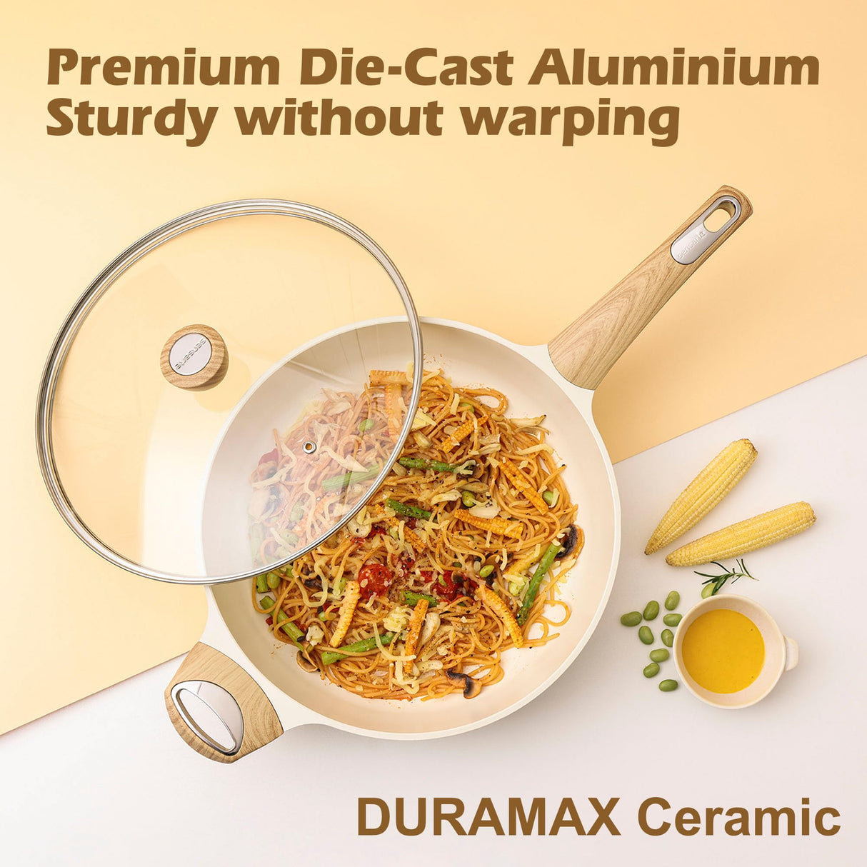 SENSARTE Ceramic Cookware Sets, Pots and Pans Set Nonstick, 14-Piece Induction Cookware, Non-toxic Healthy Non Stick Kitchen Cooking Set, with Frying Pans Set, PFAS PTFE PFOA PFOS Free SENSARTE