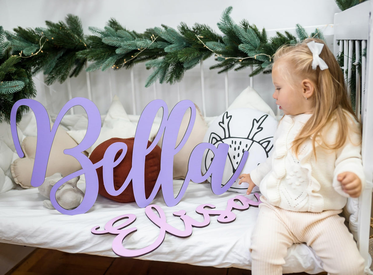 Wooden Name Signs for Nursery Custom Baby Name Sign for Wall Name Signs Personalized Custom Name Sign for Nursery Name Wall Decor Personalized Name signs for Kids Room (Single Name Sign) Woodland