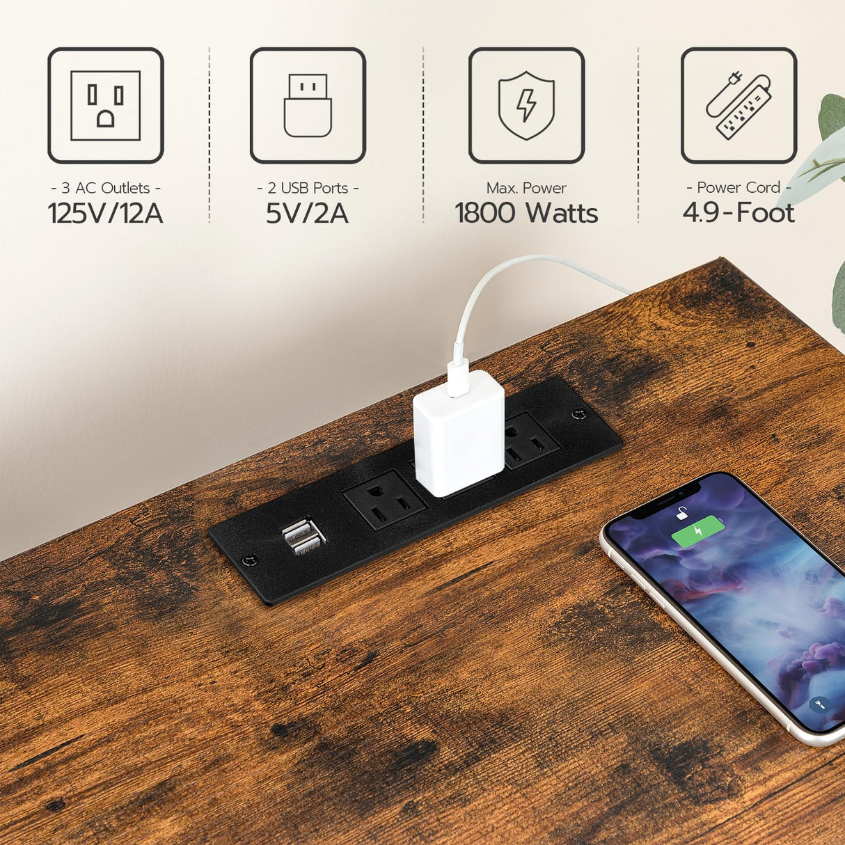 HOOBRO Fireplace TV Stand with Led Lights and Power Outlets, Wooden Media Entertainment Center Console Table with Glass Shelves, Fireplace TV Console for TVs up to 65", Rustic Brown BF140UDDS01 HOOBRO