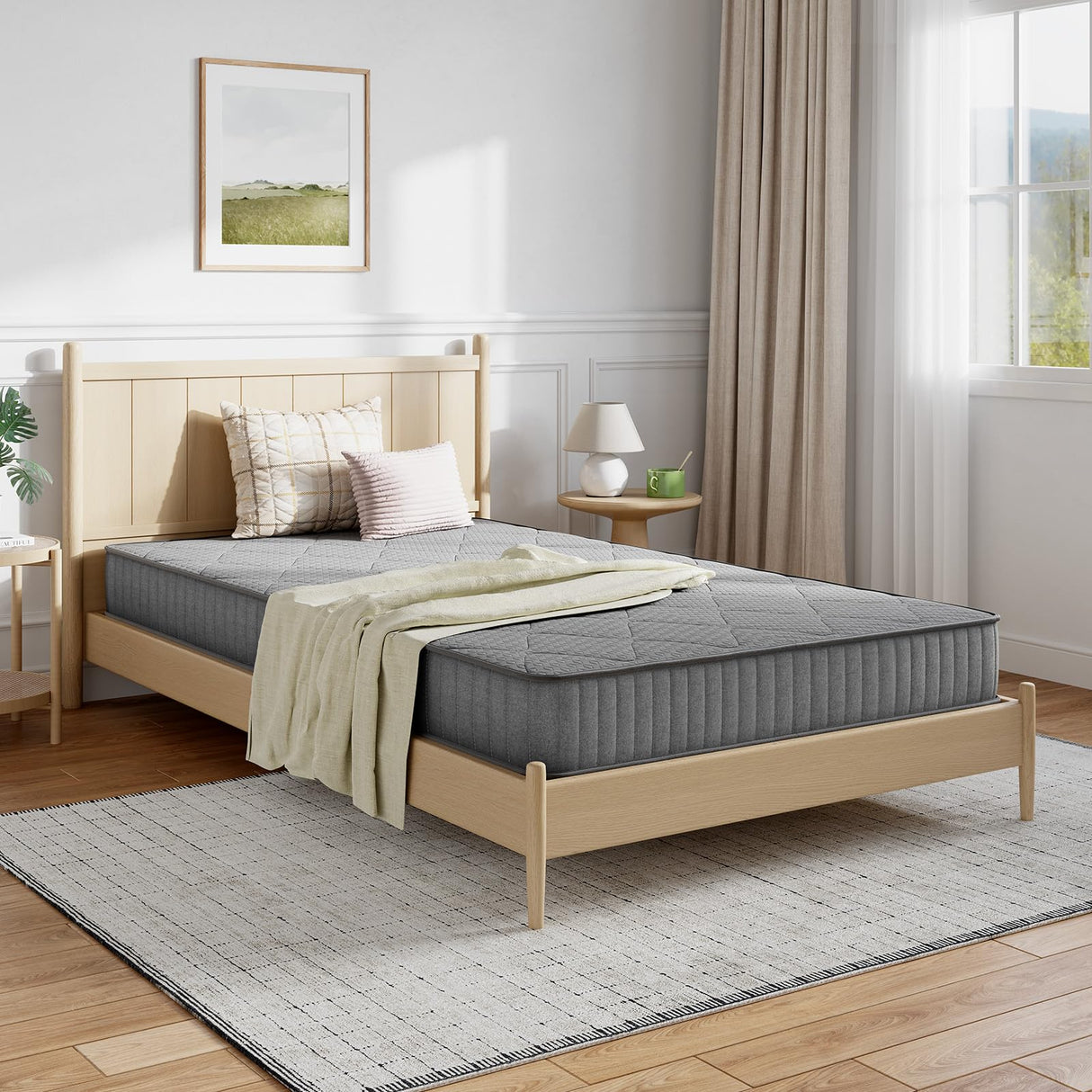 Novilla 6 Inch Twin Mattress, Hybrid Mattress Twin in a Box with Bonnell Spring & Gel Memory Foam for Pain Relief & Spine Support & Cooling Night Sleep, CertiPUR-US Certified Mattresses for Kids Novilla