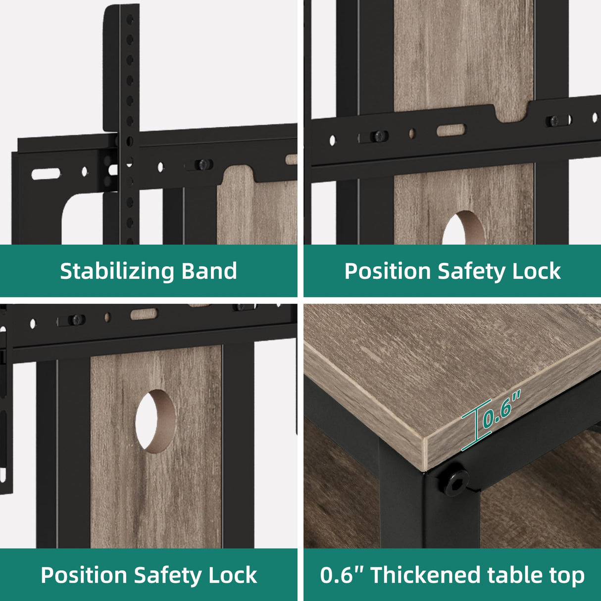 YITAHOME TV Stands for Living Room, 65 inch TV Stand with Mount and Power Outlet, Entertainment Center with Storage, Led TV Stand for 55/6065/70 inch TV, TV Console Cabinet for Living Room, Grey YITAHOME