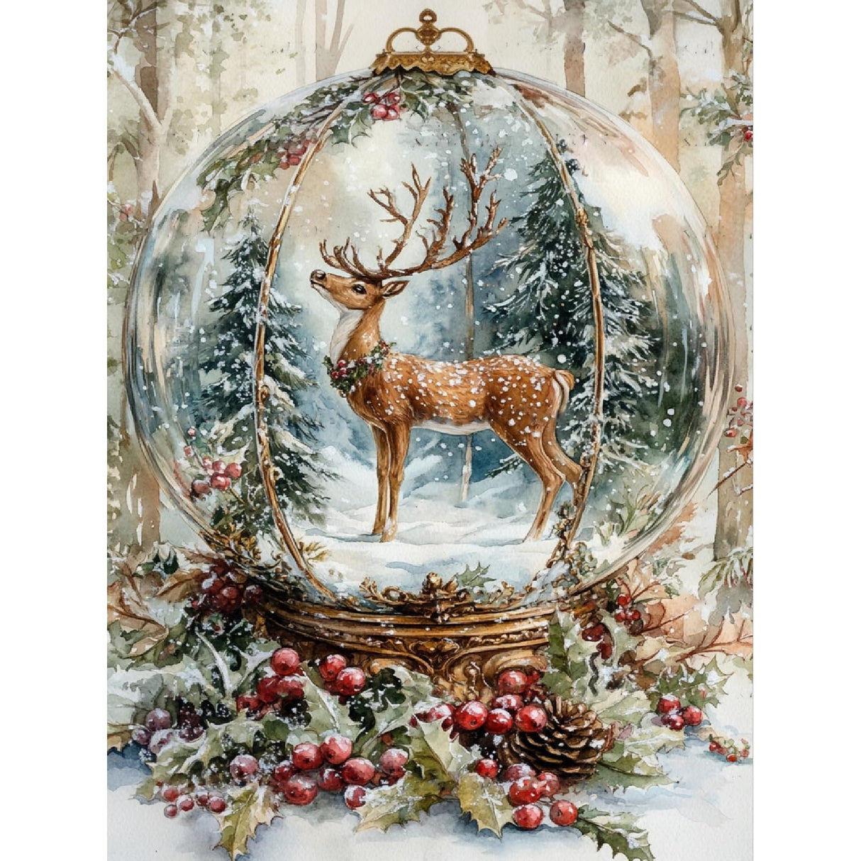 MRMIOOM 5D Christmas Diamond Painting Kits for Adults, DIY Christmas Deer Diamond Art Kits for Beginners, Full Round Rhinestone Gem Art Crafts Paintings for Home Wall Decor 12"x16" MRMIOOM