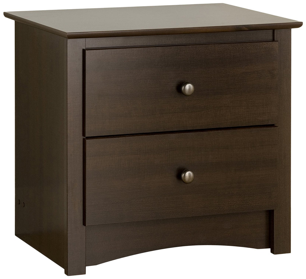 Prepac Sonoma Traditional Nightstand Side Table with 2 Drawers, Functional 2-Drawer Bedside Table 16" D x 23.25" W x 21.75" H, Espresso, EDC-2422 Prepac