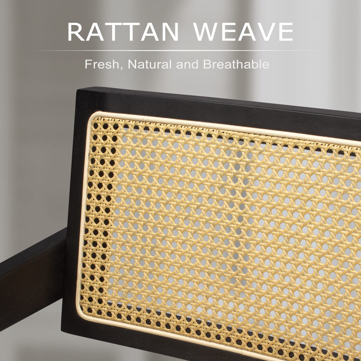 comfy to go Rattan Dining Chairs Set of 6, Kitchen Chairs Cane for Dining Room, Black comfy to go