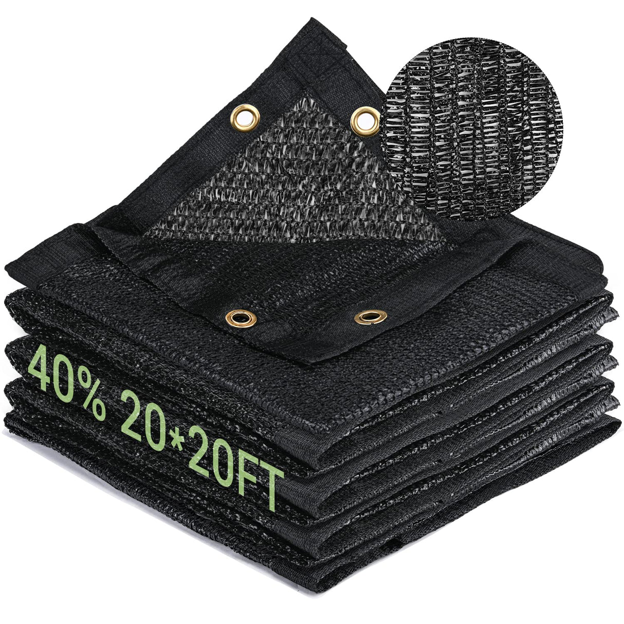 40% Garden Shade Cloth, 20x20FT HDPE Mesh Tarp with Upgraded Grommets, UV-Resistant Outdoor Sun Shades for Greenhouse, Garden, Patio Plants, Pergola Keten