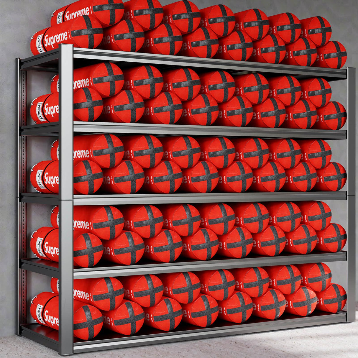 PMKES 65" W Heavy Duty Garage Shelving, 84" H Garage Storage Shelves, 5 Tier Metal Shelving Unit, Adjustable Commercial Shelving, 2 Pack PMKES