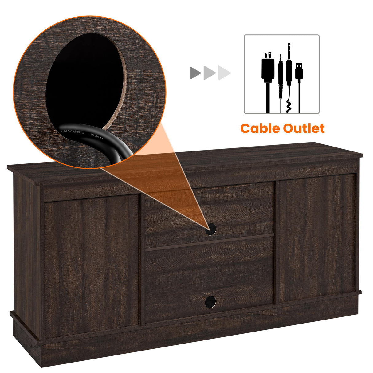 Yaheetech TV Stand for TVs Up to 65 inch, Farmhouse Media Entertainment Center, 58'' TV Console Table with Adjustable Shelves & Sliding Barn Doors for Living Room, Dark Walnut Yaheetech