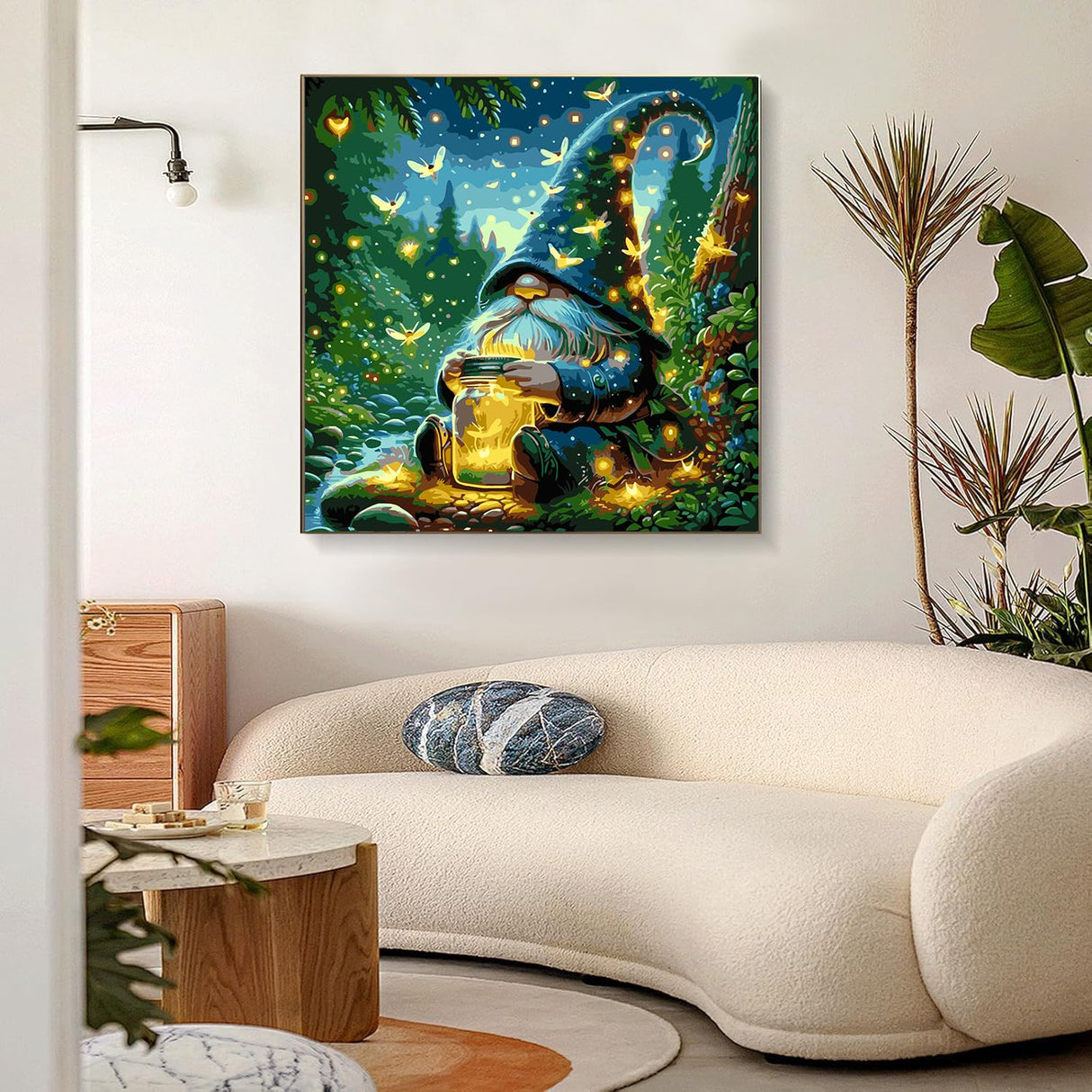 igoodom Paint by Numbers Kit for Adults – Gnome Adult Paint-by-Number on Canvas, DIY Acrylic Painting Set for Home Decor, 16x16in igoodom