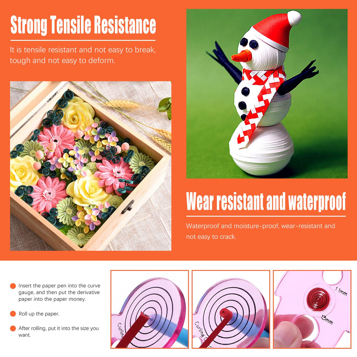 Tanstic 64Pcs Paper Quilling Kits, 45 Colors 900 Strips Paper Quilling Tools and Supplies for Beginners Perfect DIY Handcraft Quilling Set Tanstic