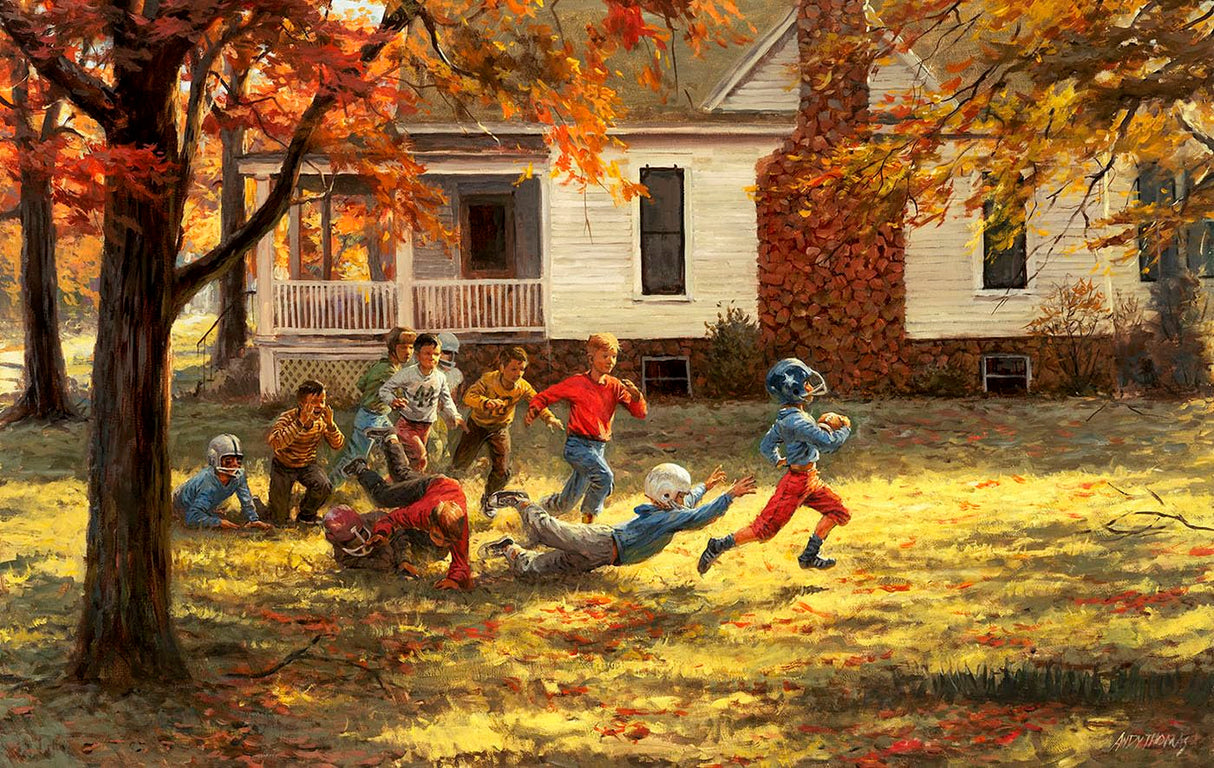 SUNSOUT INC - Fall Football - 550 pc Jigsaw Puzzle by Artist: Andy Thomas - Finished Size 15" x 24" - MPN# 19391 SunsOut