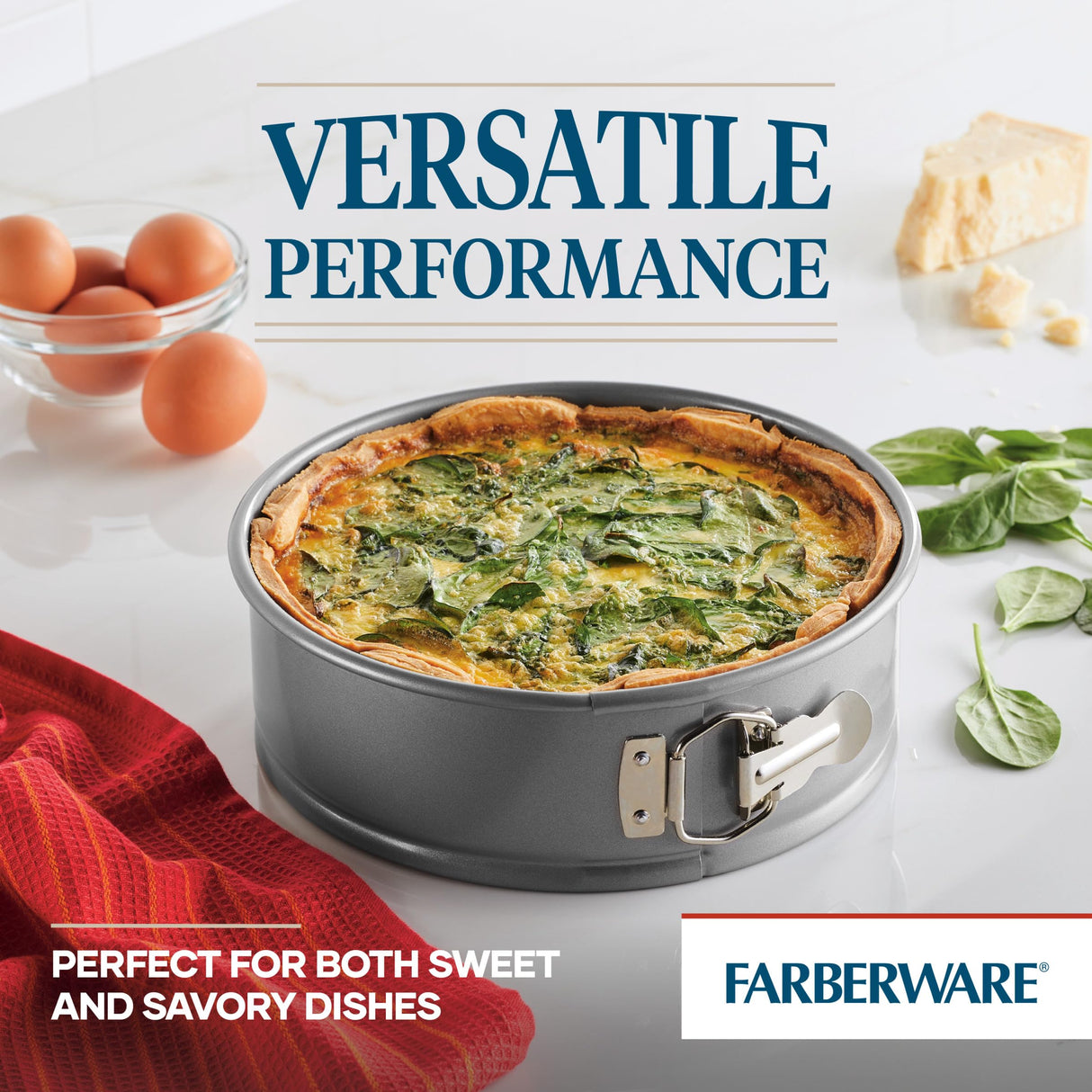 Farberware Bakeware Springform Baking Pan, Round Nonstick Cheesecake Pan - 9 Inch, Gray Farberware