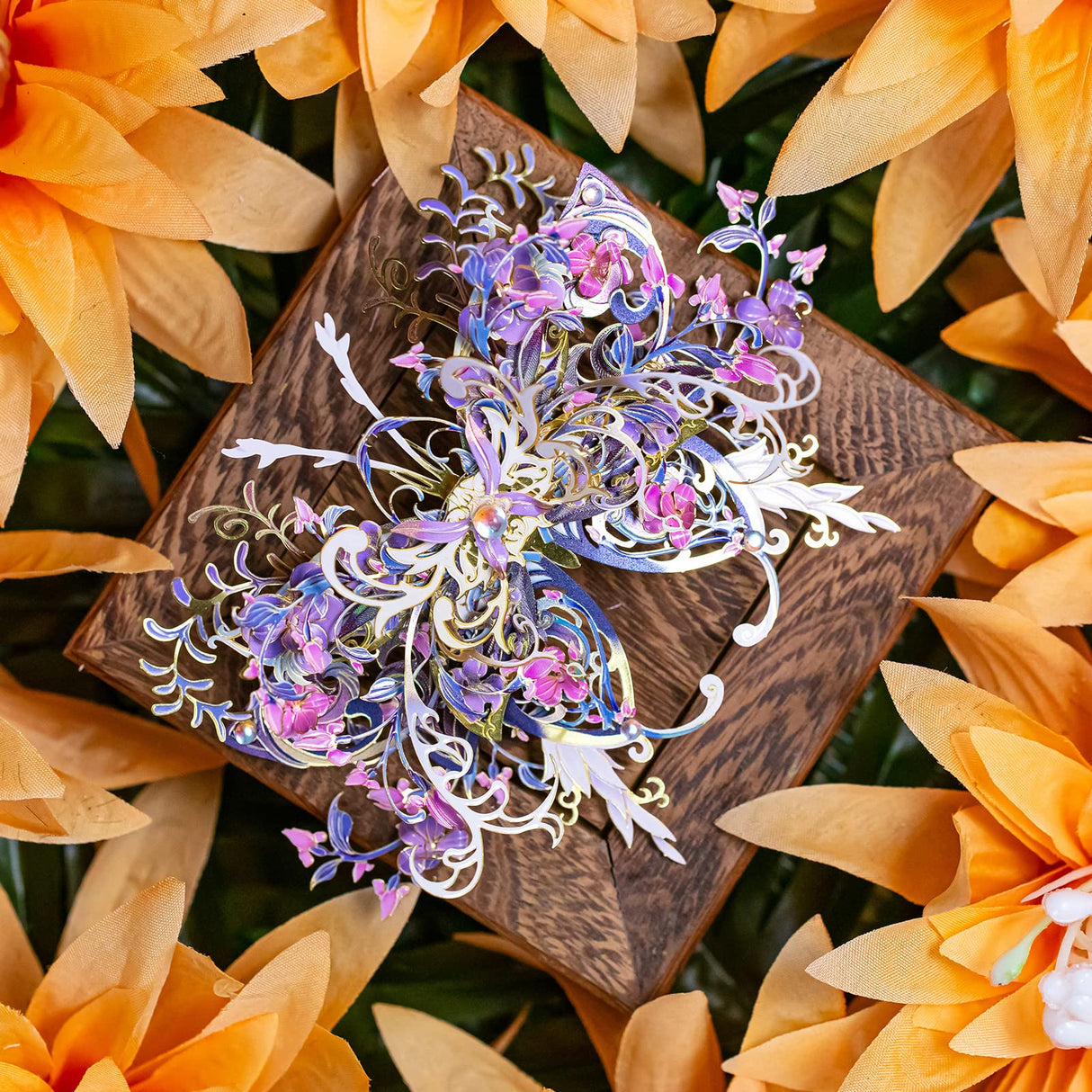 MU 3D Metal Puzzles for Adult Flower and Butterfly B-Nige, Insects Animals Floral Puzzles Metal Model Kits Building,Birthday Gift Brain Teaser DIY Sets Home Decor MU