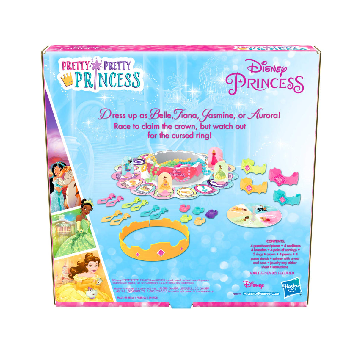 Hasbro Gaming Pretty Pretty Princess: Edition Board Game Featuring Disney Princesses, Jewelry Dress-Up Game for Kids Ages 5 and Up, for 2-4 Players (Amazon Exclusive) Hasbro Gaming