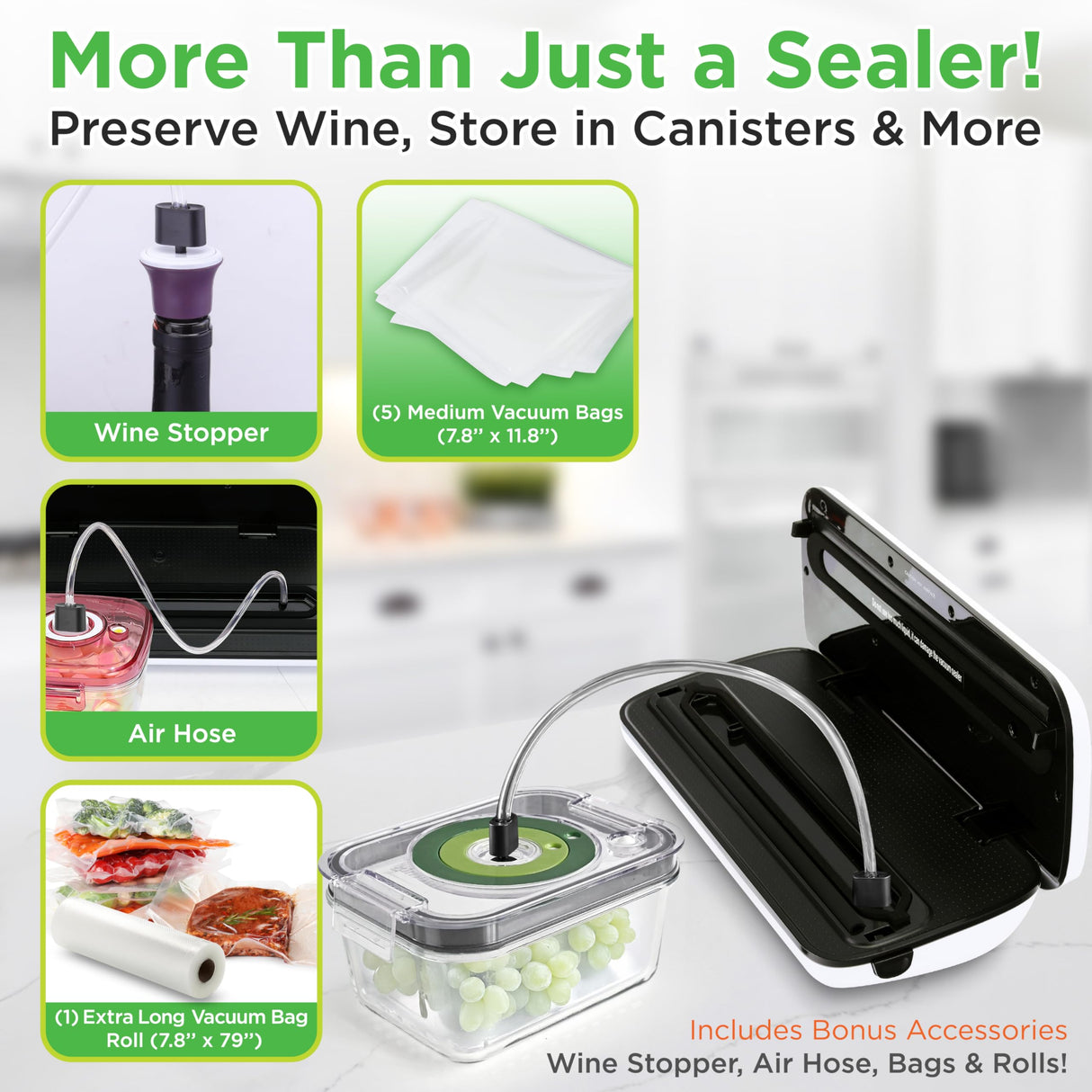 NutriChef Vacuum Sealer | Automatic Vacuum Air Sealing System For Food Preservation w/ Starter Kit | Compact Design | Lab Tested | Dry & Moist Food Modes | Led Indicator Lights NutriChef