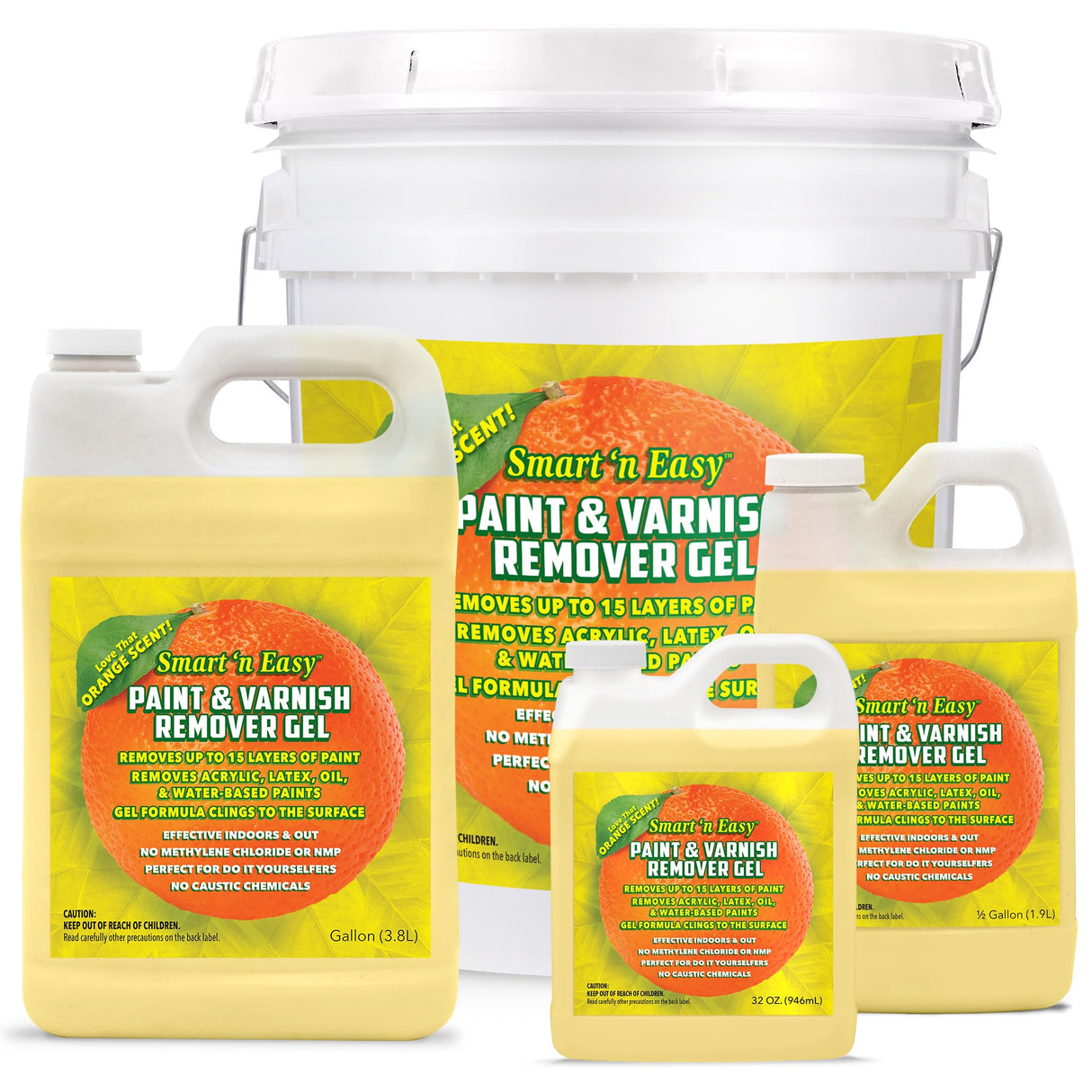 Smart 'n Easy Paint & Varnish Remover Gel - Do It Yourself Friendly Paint Remover - Strips Multiple Layers of Acrylic, Latex, Oil & Water-Based Paints & Varnishes - 32oz Safe 'n Easy