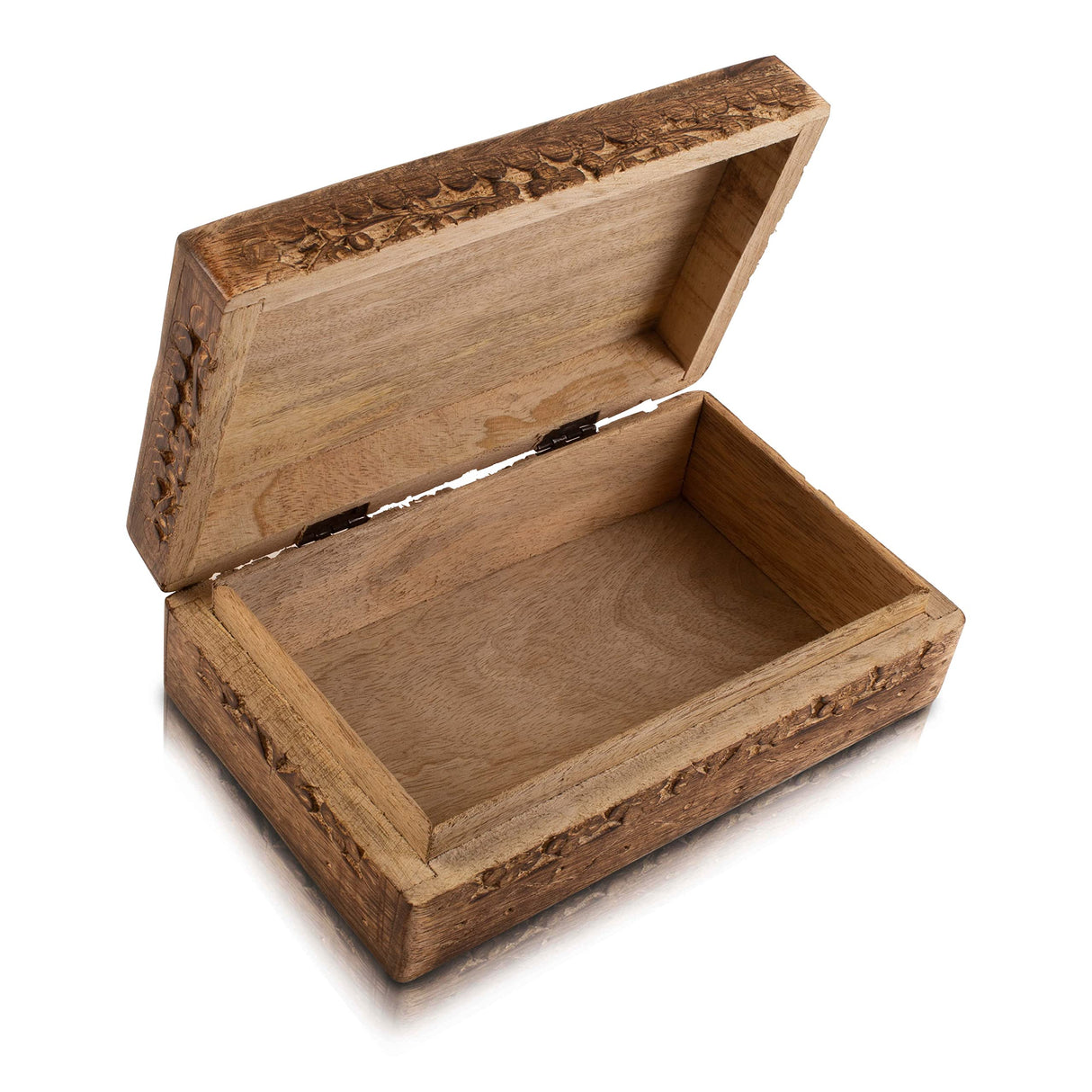 Great Birthday Gifts Handmade Decorative Wooden Jewelry Box Tree Of Life Carving Jewelry Organizer Keepsake Box Treasure Chest Trinket Holder Watch Box Storage Lock Box Housewarming Gift (Brown) The Great Indian Bazaar