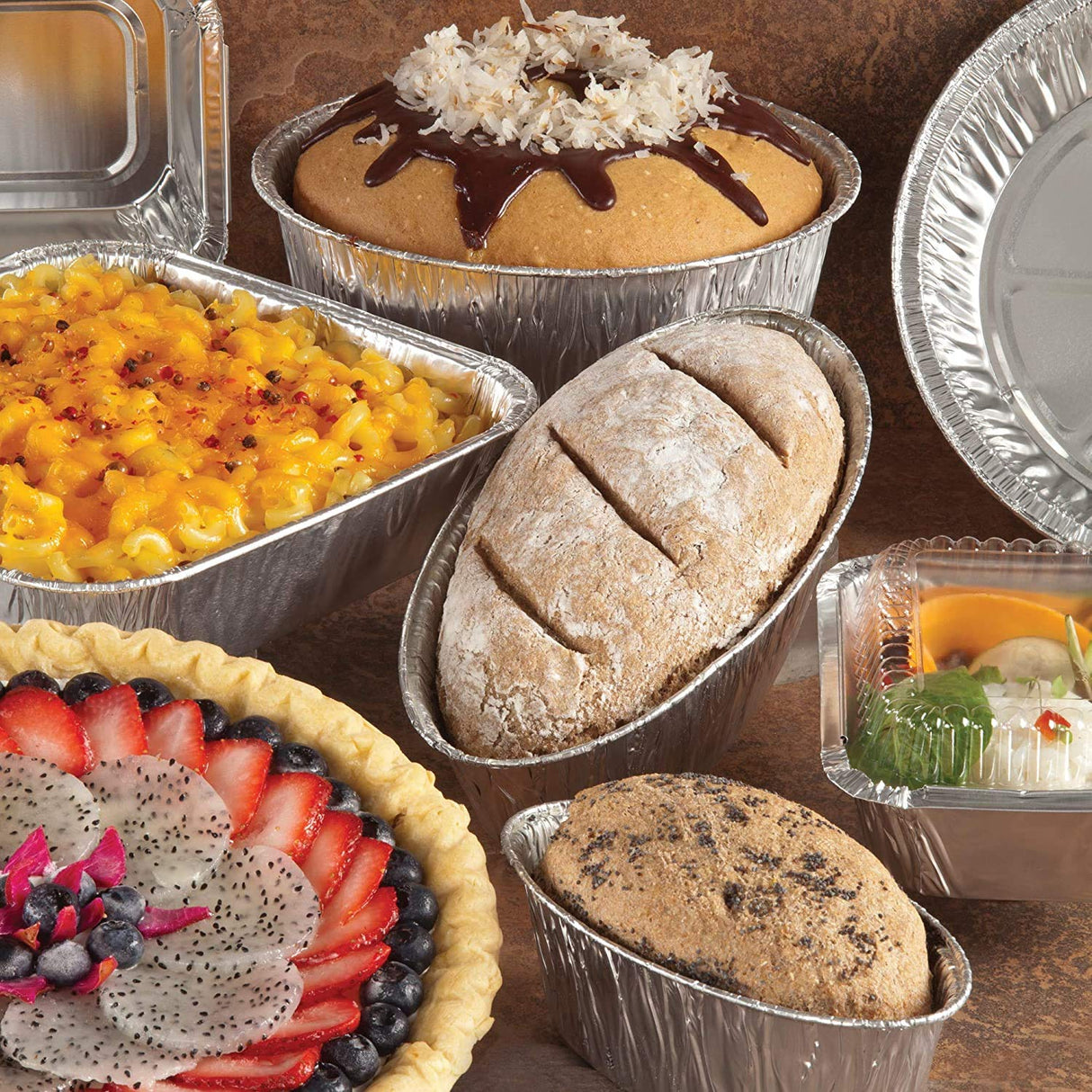 Nicole Home Collection Aluminum Pans With Lids Half Size 9x13 Extra Heavy Duty, Disposable Foil Pans For Baking (25 Sets) Nicole Home Collection