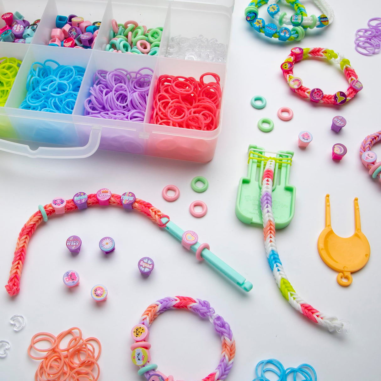 Rainbow Loom: Beadmoji Mini Combo - DIY Rubber Band & Bead Bracelet Kit - Includes 1800 Bands & 260 Beads, Design & Create, Ages 7+ Rainbow Loom