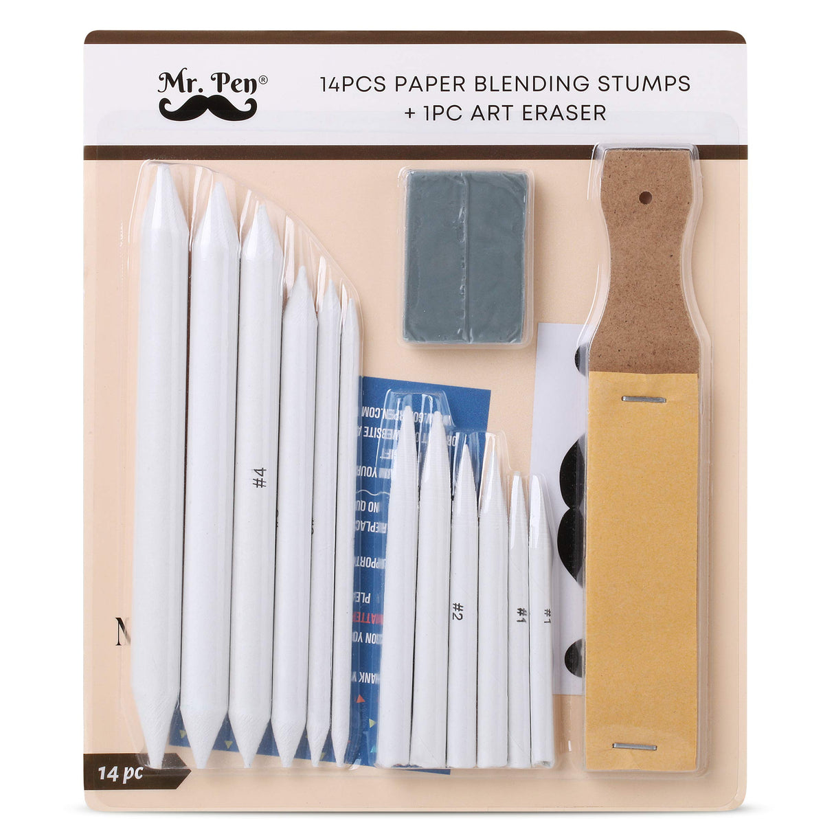 Mr. Pen - 14 Pack of Blending Stumps, Art Eraser, Blending Sticks for Drawing, Shading Pencils for Sketching Mr. Pen