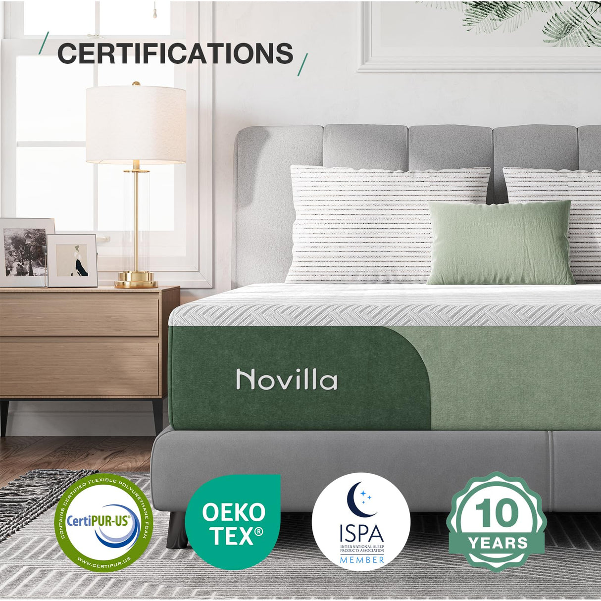 Novilla 10 Inch King Mattress Gel Memory Foam with Comfort Foam & Breathable Soft Cover for Cool Sleep King Size Mattress in a Box Medium Plush King Bed Mattress Novilla