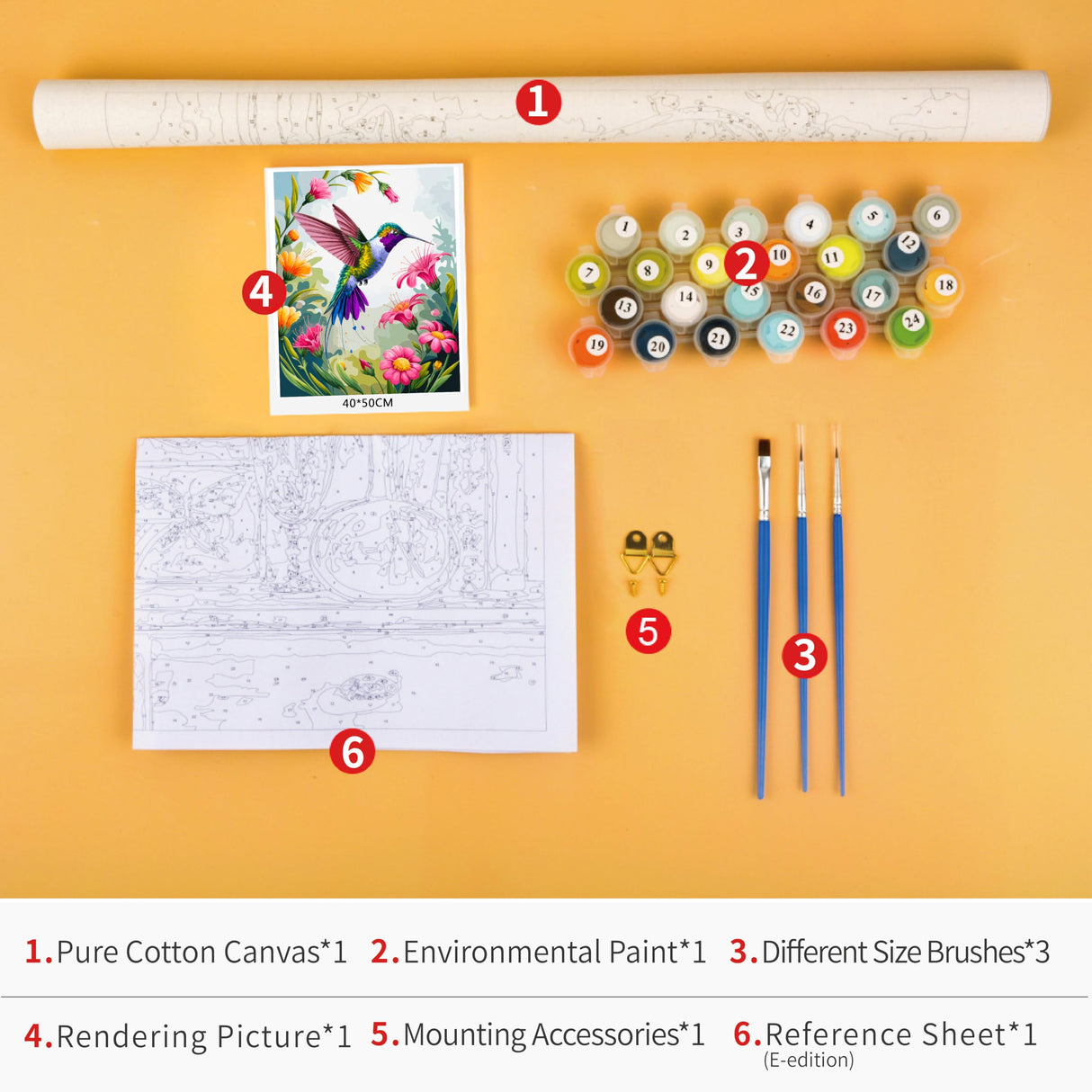 Rebotipy Paint by Numbers Kit for Adults Hummingbird Flower Floral Nature Bird Pattern Adult Paint by Number Kits on Canvas,DIY Oil Painting Kits for Home Wall Decor 16"x 20" Rebotipy