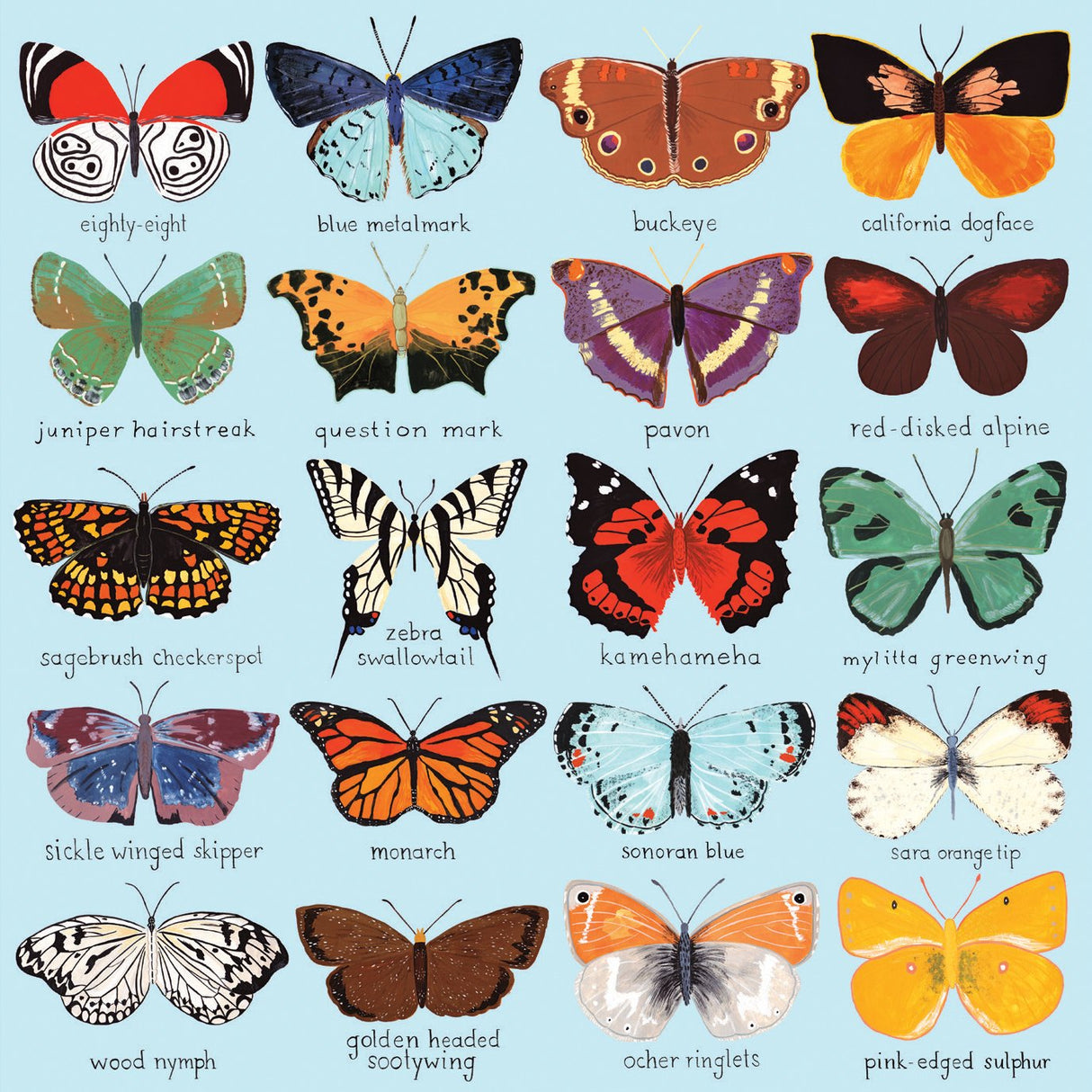 Mudpuppy Butterflies of North America 500 Piece Family Jigsaw Puzzle, Butterfly Puzzle with Recognizable Butterflies from Around North America Mudpuppy