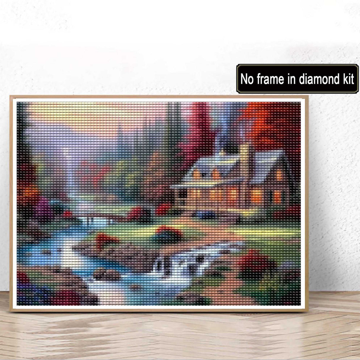 Kaliosy 5D Diamond Art Painting Country Riverside by Number Kits, Paint with Diamonds Art Landscape Forest DIY Full Drill, Crystal Craft Cross Stitch Embroidery Decoration 30x40cm?12x16inch? Kaliosy