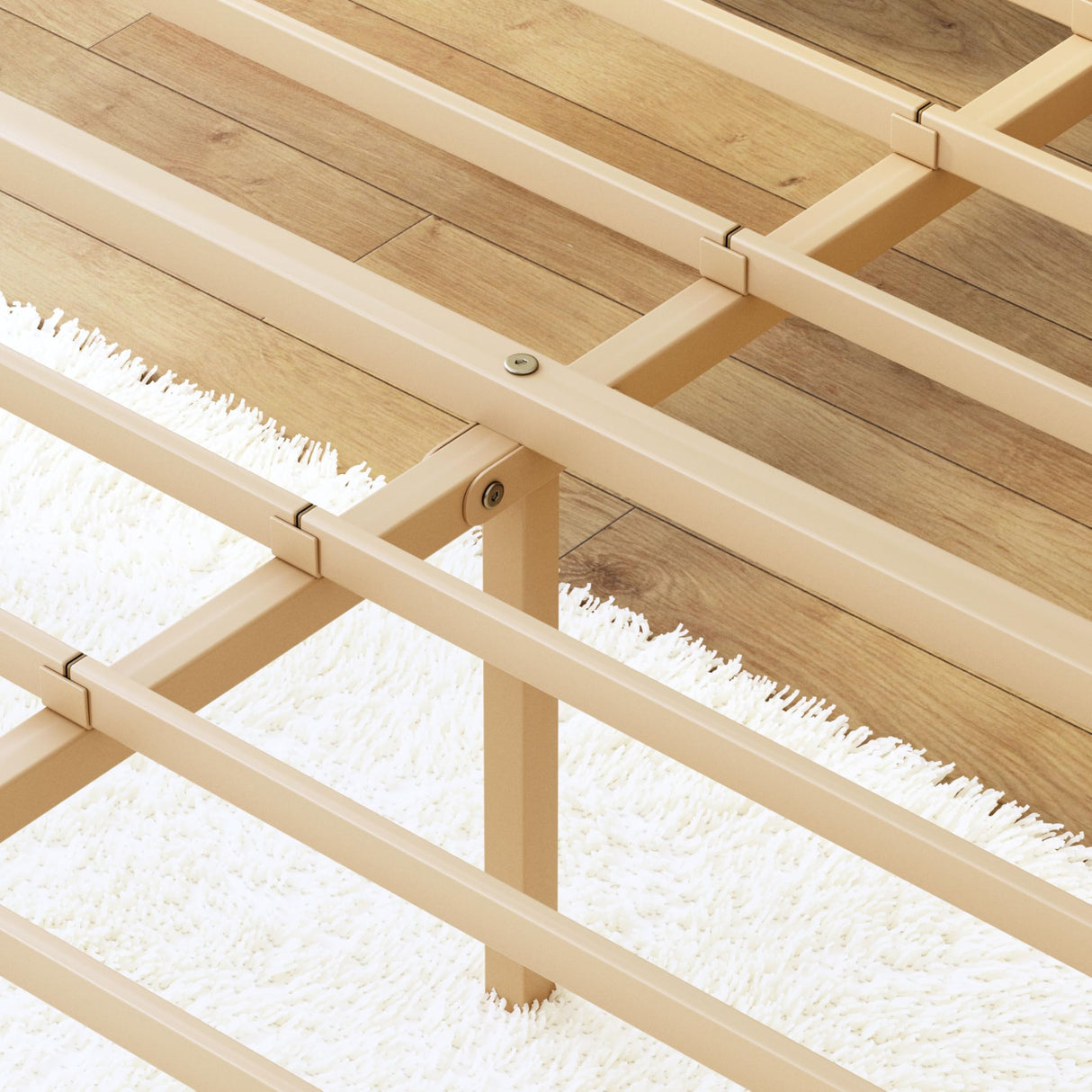 BOSRII 14in High Solid Bamboo Wood Platform Queen Size Bed Frame with Headboard, Reinforced Heavy Duty Metal Slats, Noise Free, No Box Spring Needed, Easy Assembly BOSRII