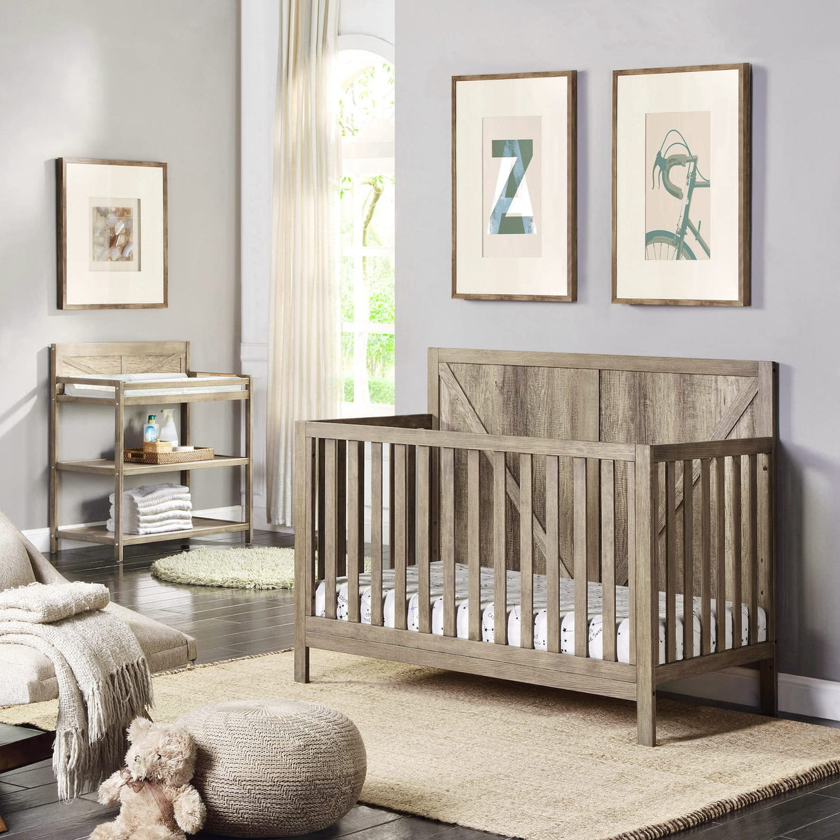 Suite Bebe Barnside 4-in-1 Convertible Crib in Vintage Chestnut Suite Bebe