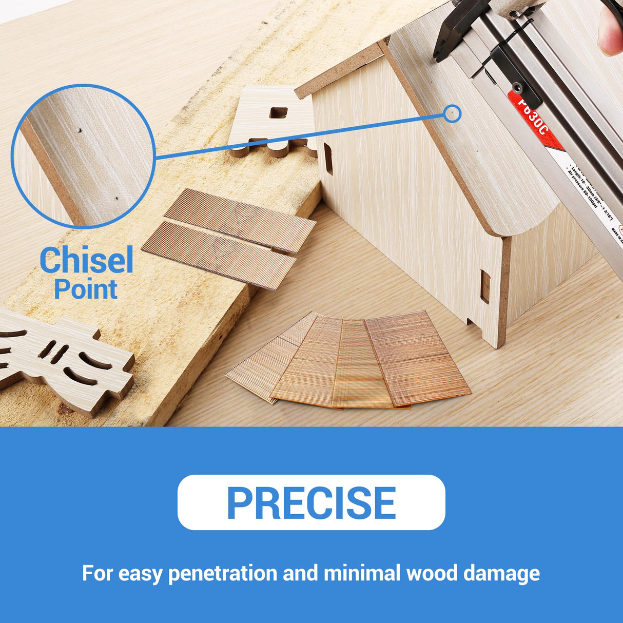 meite 23 Gauge Pin Nails, 1-Inch Micro Headless Pins for Pin Nailer - Copper Plated Pins Nails for Nail Gun, Ideal for Fine Woodworking and Trim Work (10,000 PCS) meite