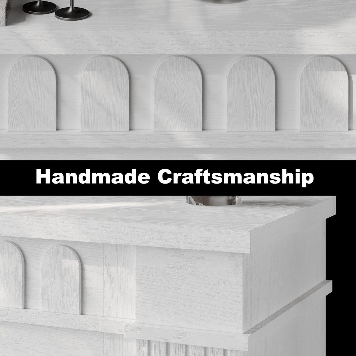 Electric Fireplace with Mantel - 44" Fireplace Mantel, Electric Fireplace TV Stand, Drawer Storage, Remote, 3D LED Flame, Adjustable Heat,Black SOLACE FURNITURE