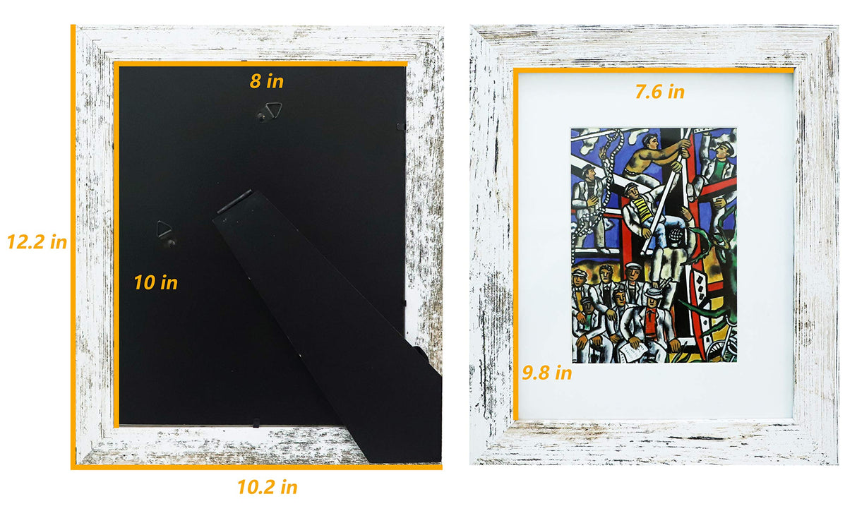 Anfoto Photo Picture Frame 8x10, White -Wood Grain Style Anfoto