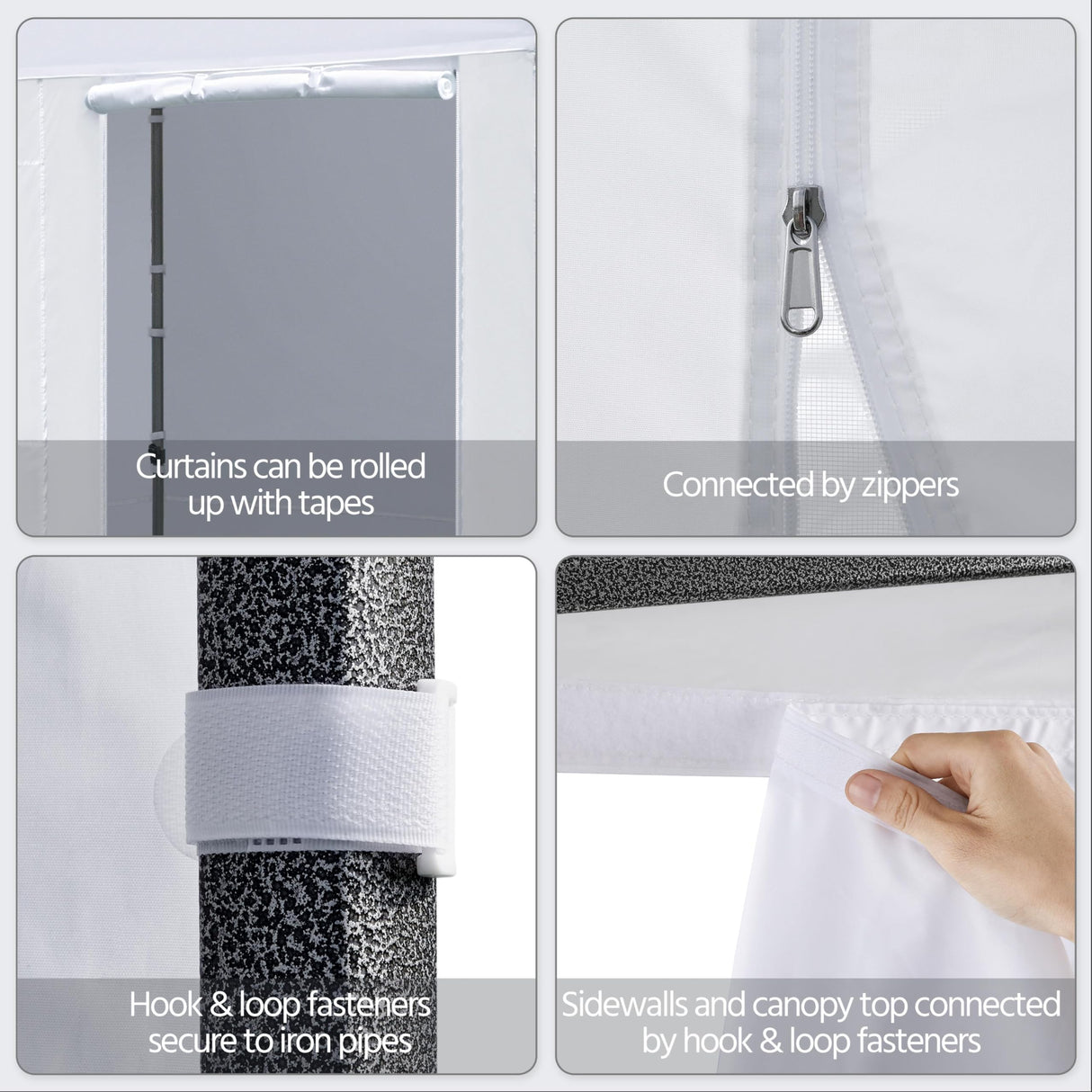 Yaheetech 10x10 Pop Up Commercial Canopy Tent with 4 Removable Sidewalls, Sandbags, Stakes & Ropes, Waterproof Instant Canopies for Wedding Party Commercial Event Pavilion, White Yaheetech