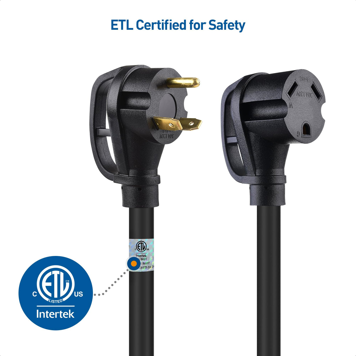 Cable Matters 3 Prong 30 AMP RV Extension Cord 25 ft (30 AMP RV Power Cord, 30 AMP Extension Cord) - 25 Feet (NEMA TT-30P to TT-30R) Cable Matters