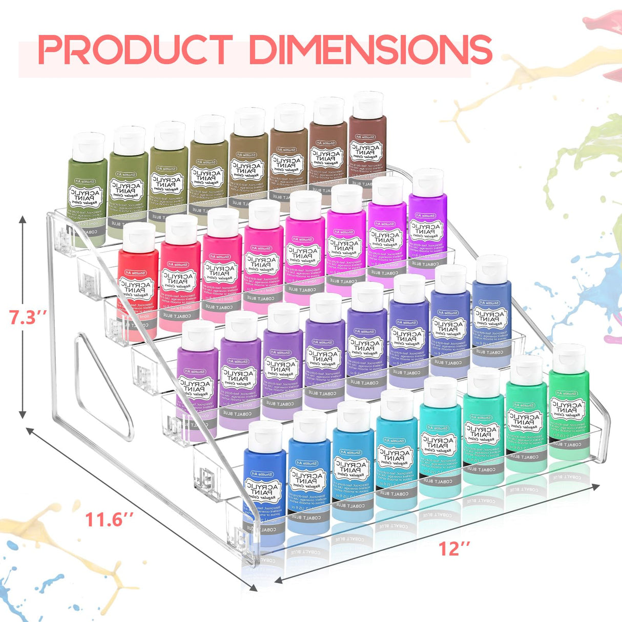 Vowcarol Clear Paint Organizer, Miniature Paint Holder 7 Layers Paint Storage Rack, Craft Paint Organizer Rack Vowcarol