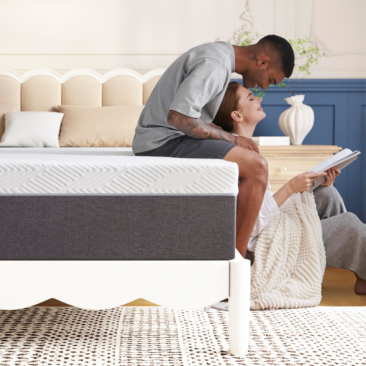 Twolike Queen Mattress 10 inch No Fiberglass Gel Memory Foam Queen Size Mattress in a Box of Foams and Fabric for Cooling Pressure Relief Sleep, 80" X 60" X 10", Medium, Firm Twolike