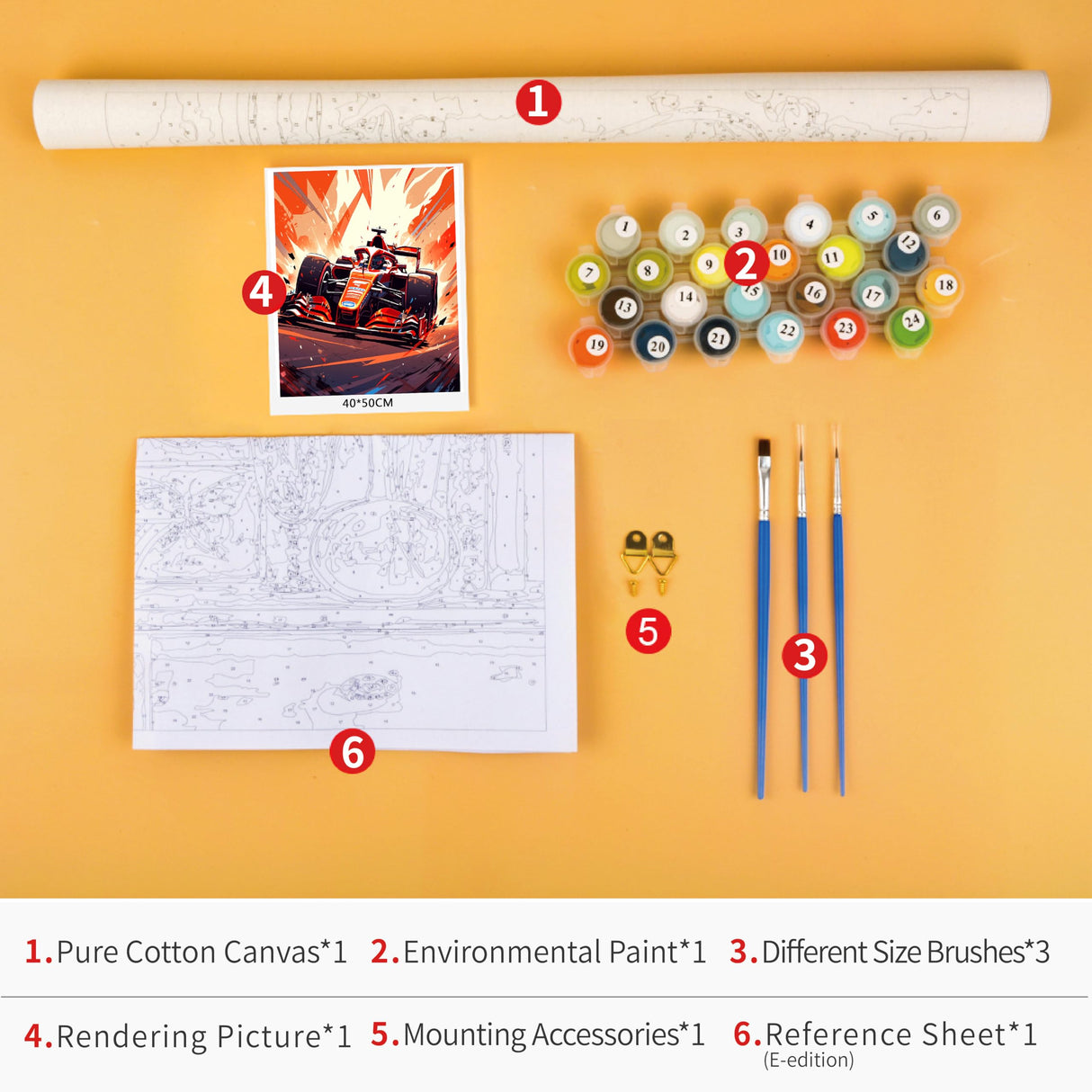 Paint by Numbers Kit for Adults Abstract Red Racing Car Art DIY Canvas Painting Set with Acrylic Paints and Brushes 16x20 Inch Modern Speed Themed Wall Decor Gift for Men TUMOVO