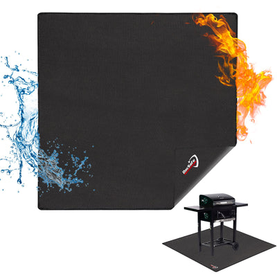 DocSafe Large Under Grill Mat 48" Square Fire Pit Mat,4 Layers Fireproof Mat Grill Pads Protect for Deck,Patio,Outdoor Charcoal,Smokers,Wood Floor,Indoor Fireplace Mat,Reusable Oil-Proof&Waterproof
